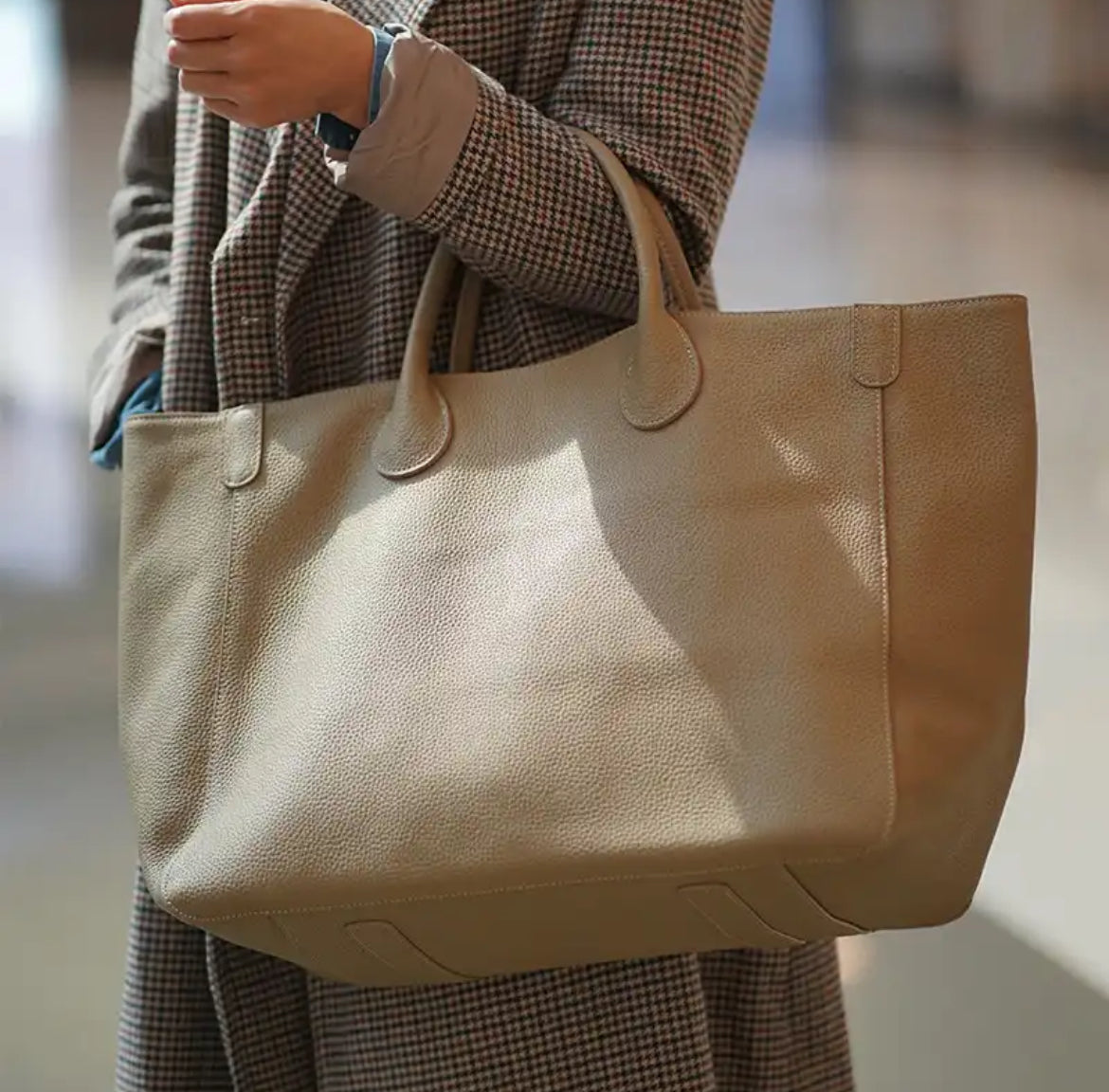 Oversized Tote Bag, Real Leather Bag