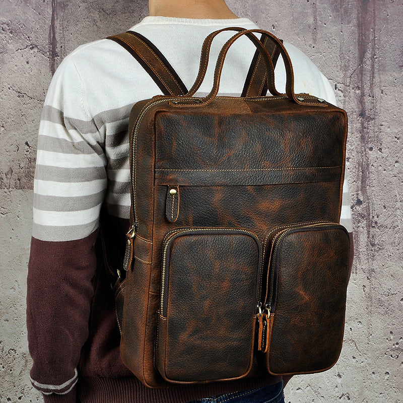 Leather Shoulder Bag Unisex fash leather backpack