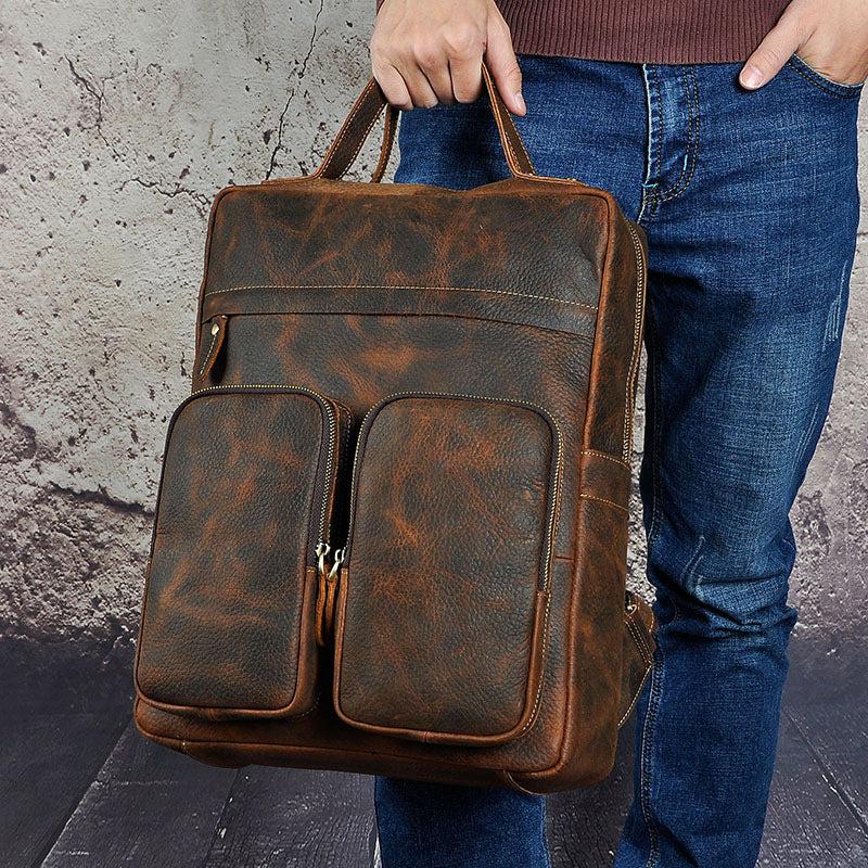 Leather Shoulder Bag Unisex fash leather backpack