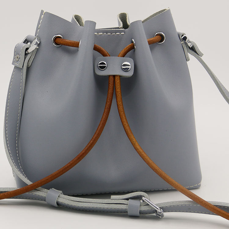 Genuine Leather Bucket Bag