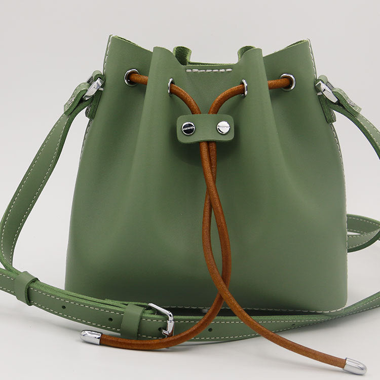 Genuine Leather Bucket Bag