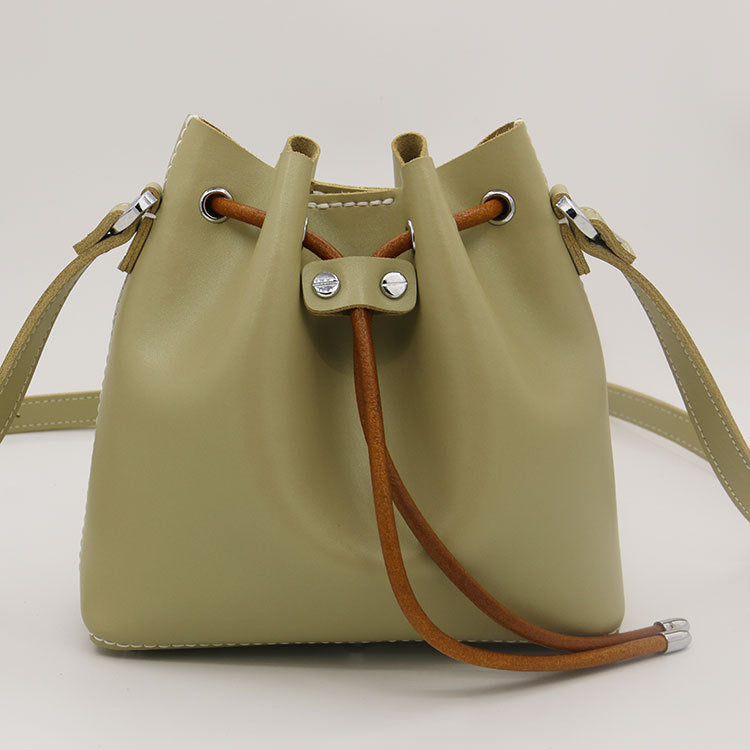 Genuine Leather Bucket Bag