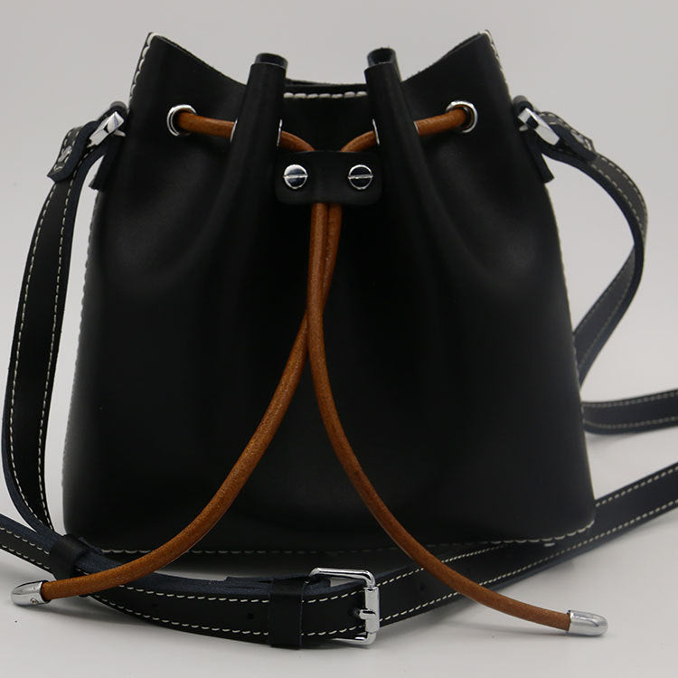 Genuine Leather Bucket Bag