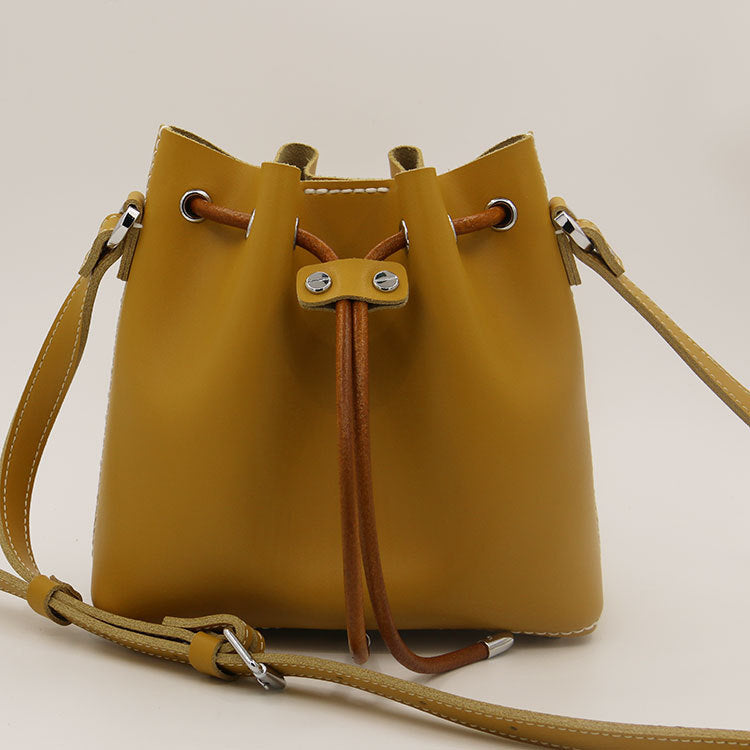 Genuine Leather Bucket Bag