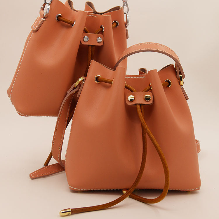 Genuine Leather Bucket Bag