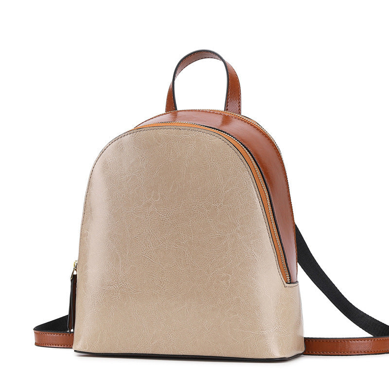 New Style Genuine Leather Cowhide Fashion All-Match Backpack Female Bag