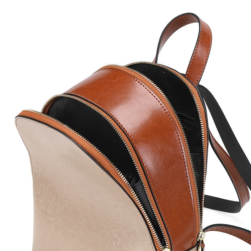 New Style Genuine Leather Cowhide Fashion All-Match Backpack Female Bag