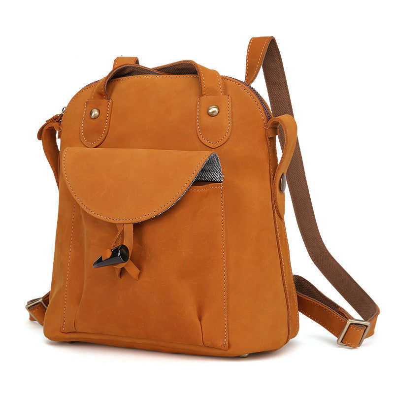 Genuine Leather Bag Women's Backpack Leisure Bag Fashion Soft Leather Backpack Top Layer Cowhide