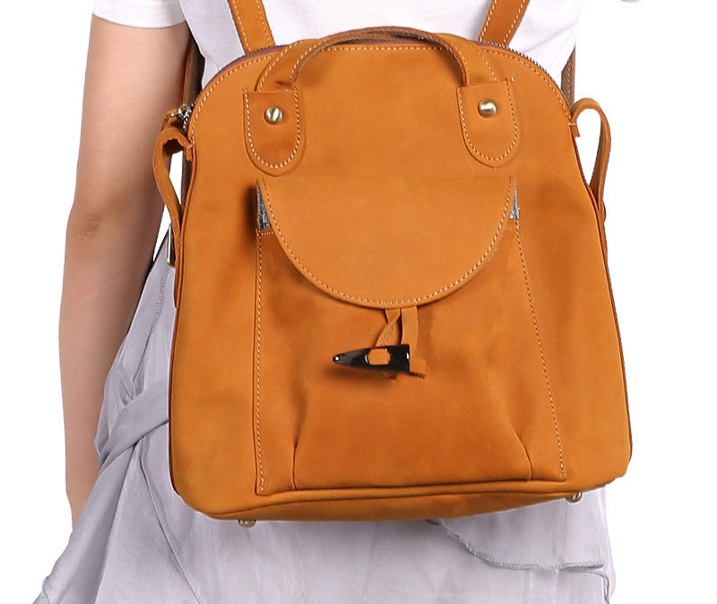 Genuine Leather Bag Women's Backpack Leisure Bag Fashion Soft Leather Backpack Top Layer Cowhide