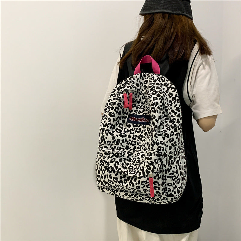 Fashion Cow Pattern Canvas Backpack