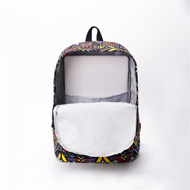 Printed canvas backpack