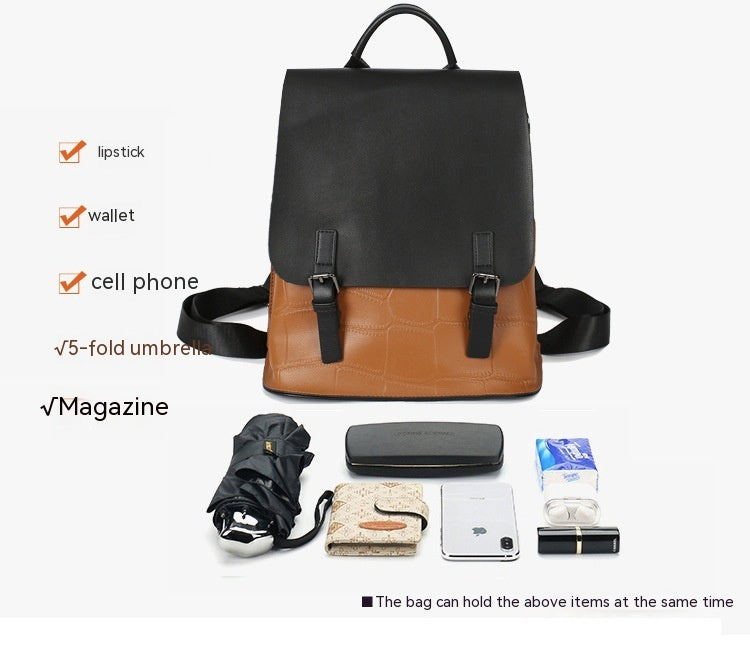 Genuine Leather Assorted Colors Women's Cow Leather Bag Simple Backpack