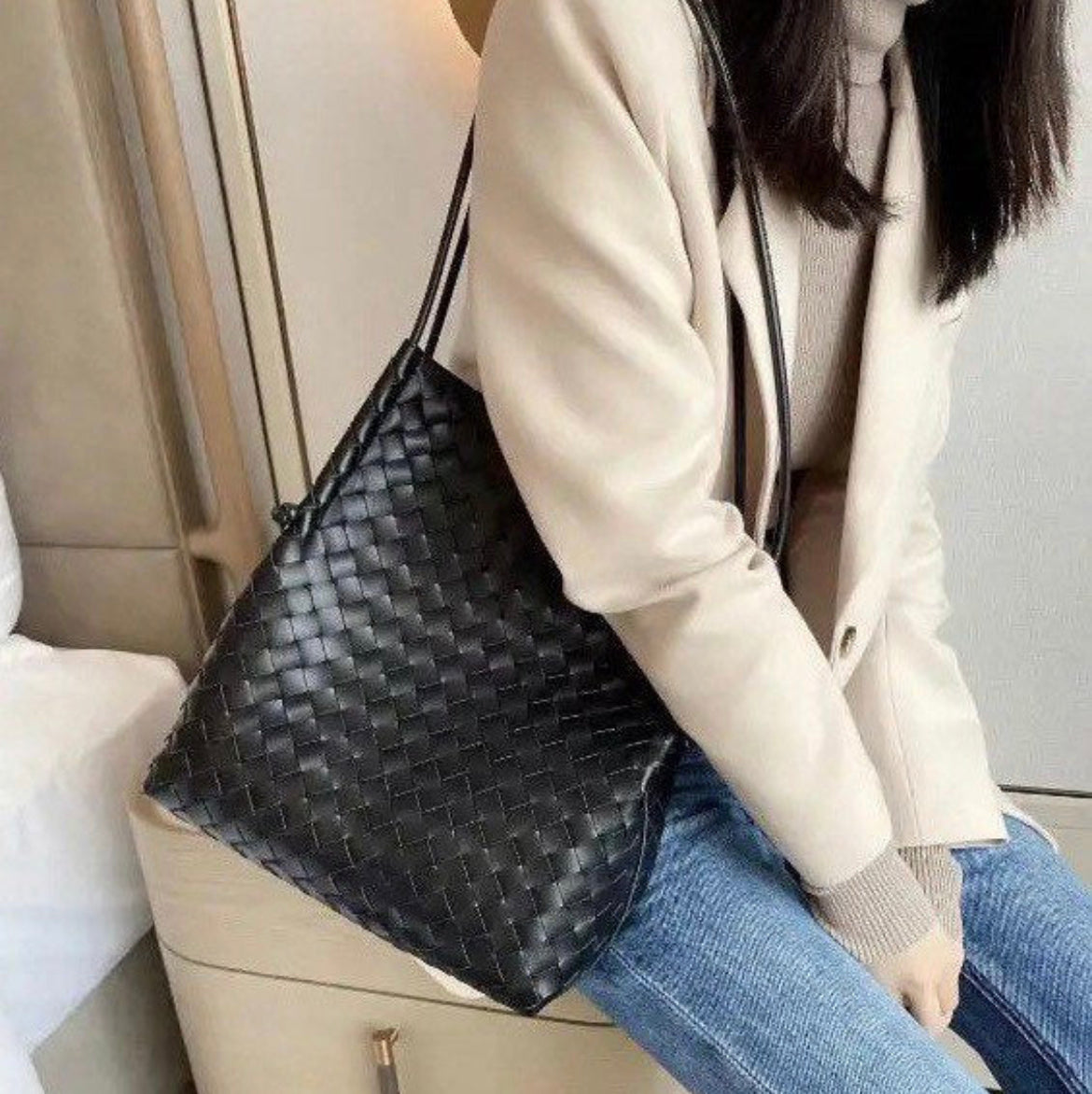 Woven Leather Bag for Women