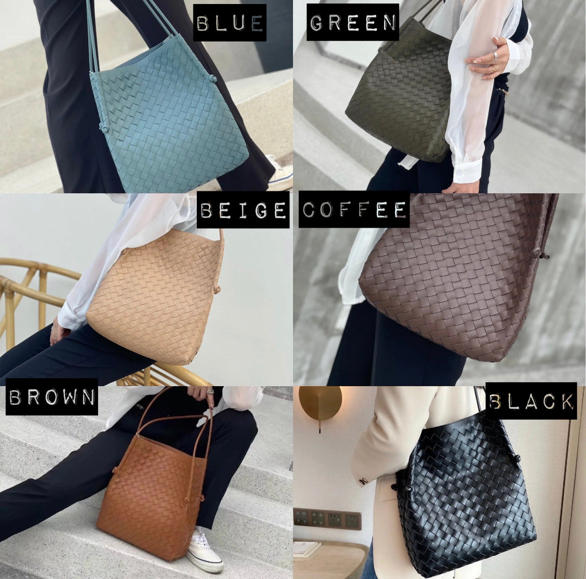 Woven Leather Bag for Women