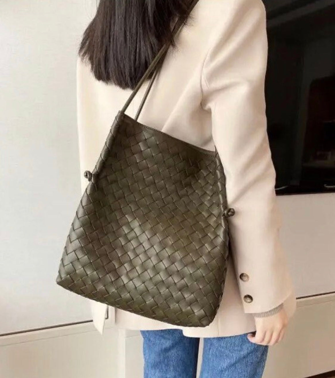 Woven Leather Bag for Women