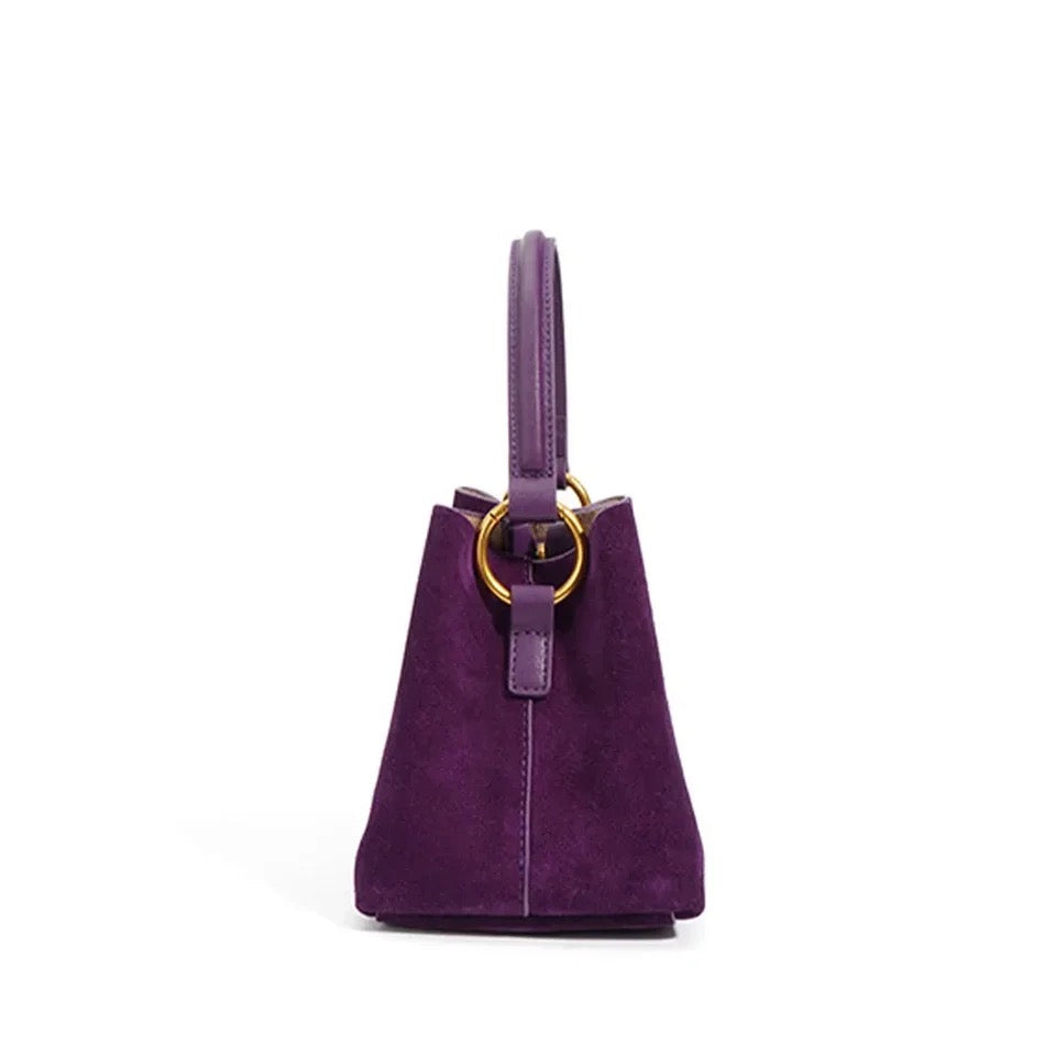 Top Handle Bag, Suede Leather Bag Women, Crossbody