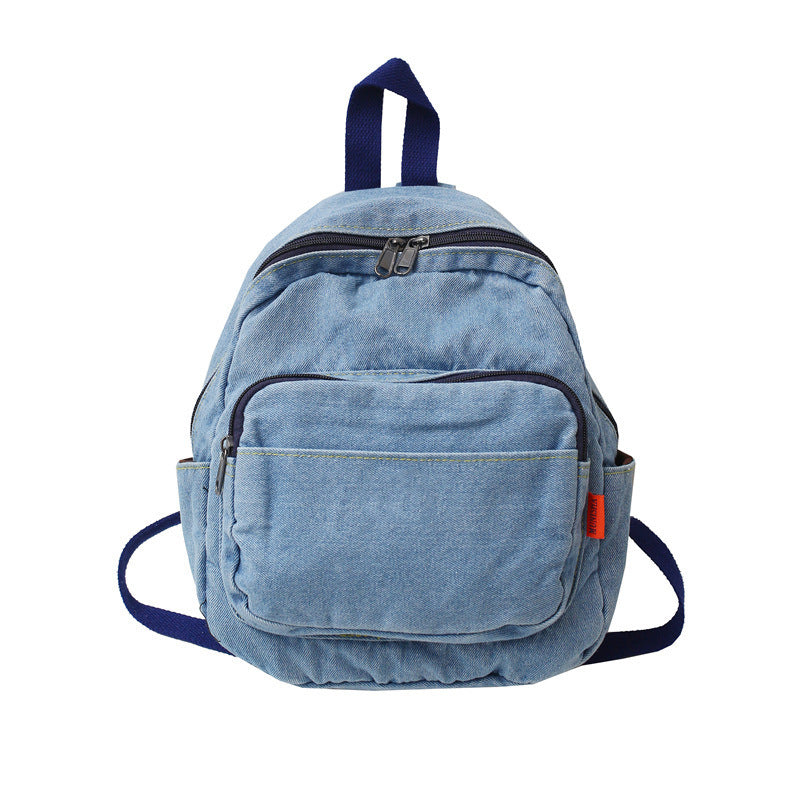 Women's Washed Denim Canvas Backpack