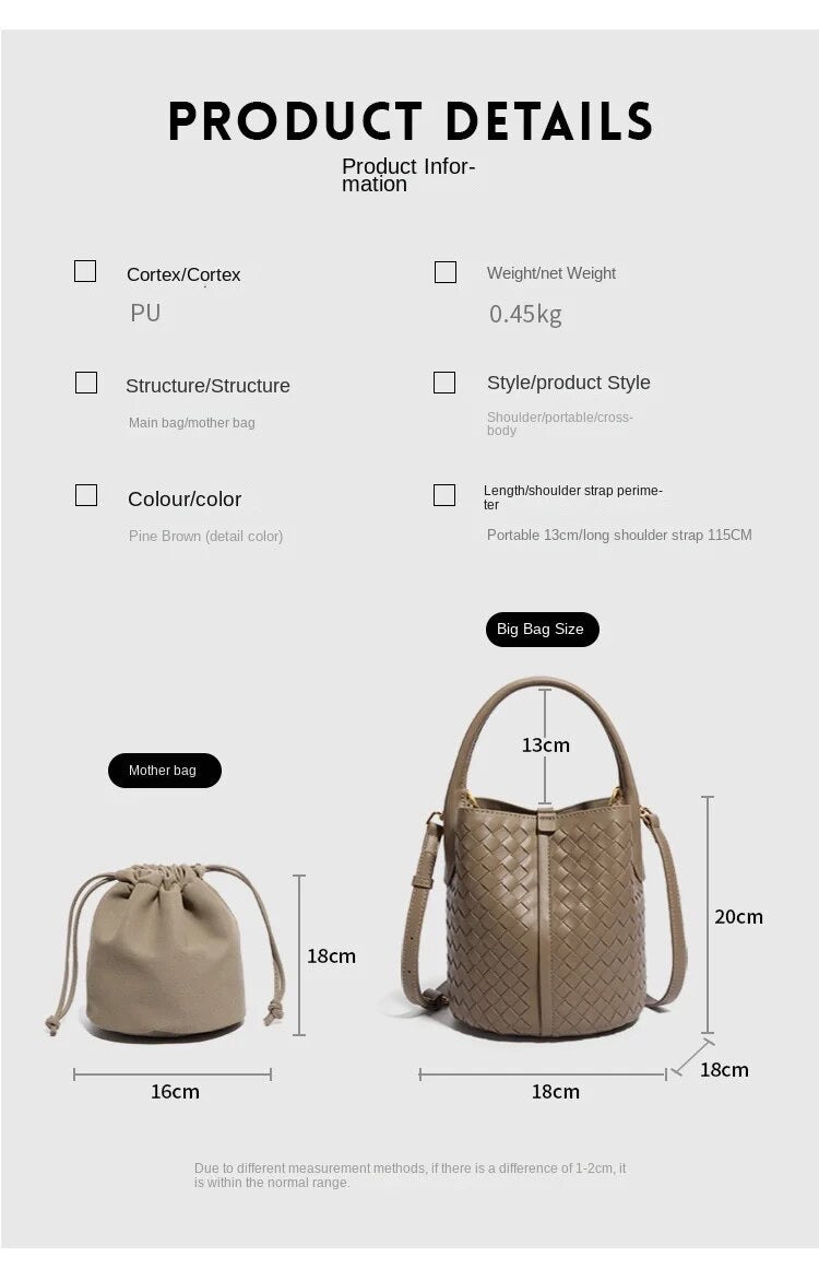 Genuine Leather bag, Hand woven  Bag, Vintage Style Leather bag, gift for her, Bucket Bag Women