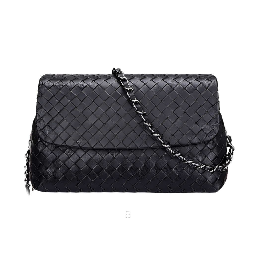 Genuine Leather Woven crossbody small bag Sheepskin