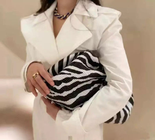 Zebra Clutch Bag, Vegan Leather Cloud Bag, Ladies Crossbody Bag