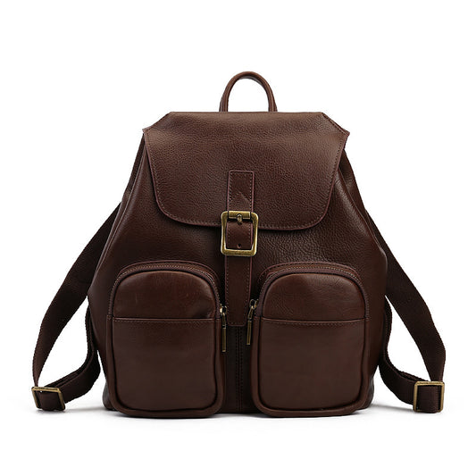 Genuine Leather Retro Large Capacity Women's Backpack