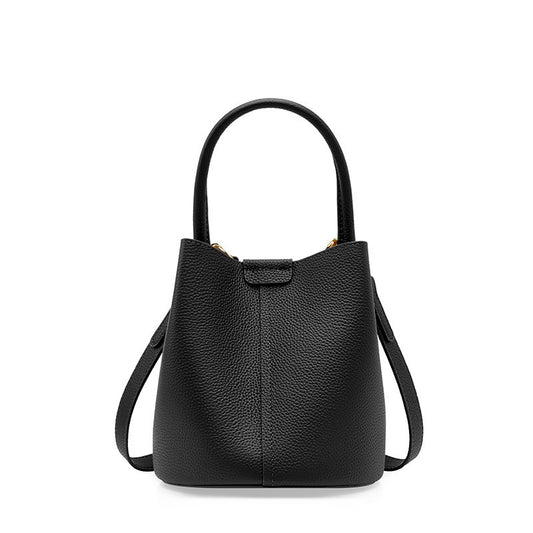 Genuine Leather Crossbody Bucket Bag