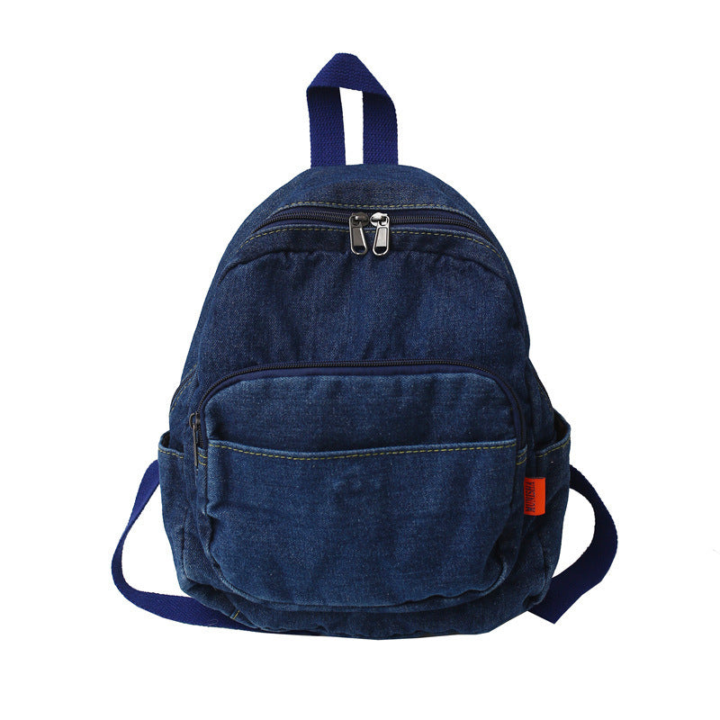 Women's Washed Denim Canvas Backpack