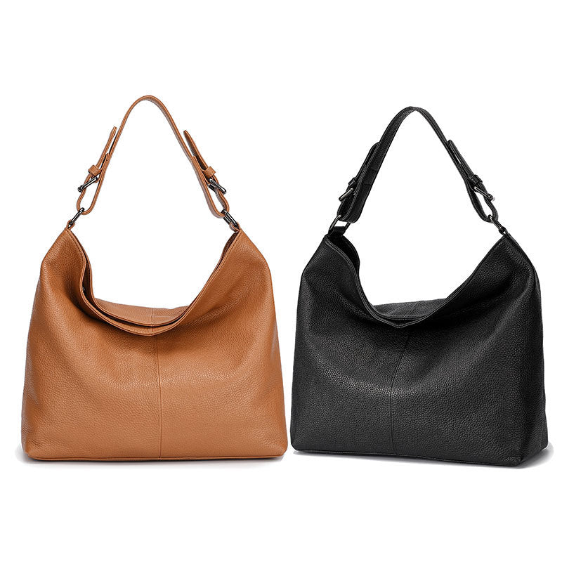 Aliexpress female Baotou layer cowhide leisure bag single shoulder oblique span soft leather bag female Guangzhou manufacturers direct delivery - HauteMadeStudio