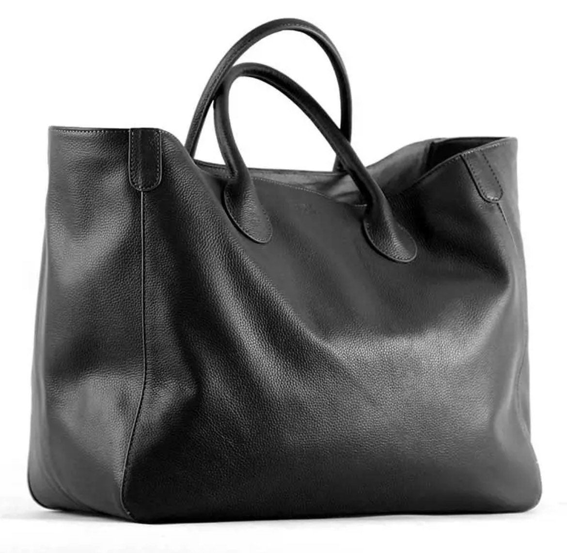 Oversized Tote Bag, Real Leather Bag - HauteMadeStudio