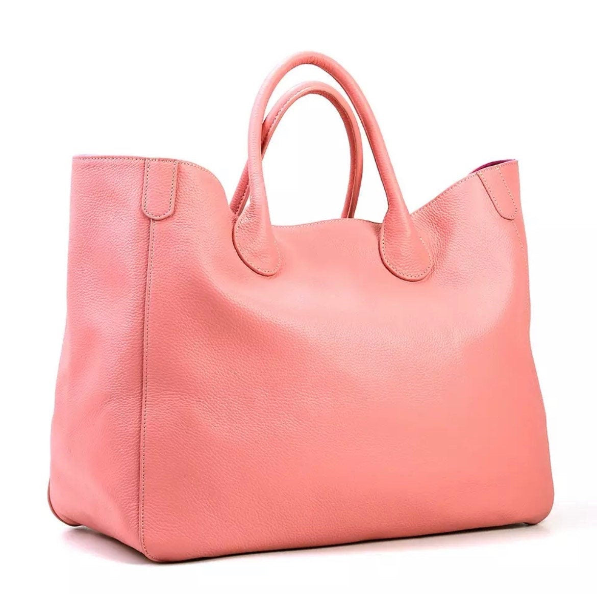 Oversized Tote Bag, Real Leather Bag - HauteMadeStudio